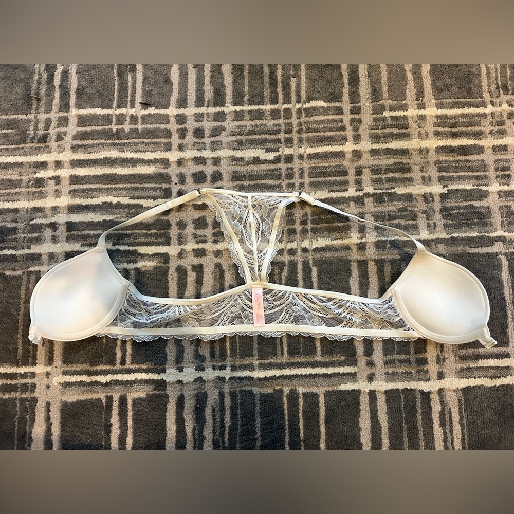 Candie's White Lace Racerback Bra - Picture 5 of 5